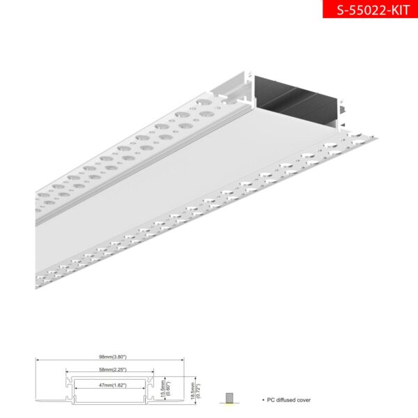 24V 45W TR4 פרופיל קיט שקוע