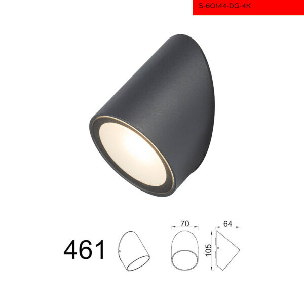 IP65 3W צלינדר טונלה אפור לד