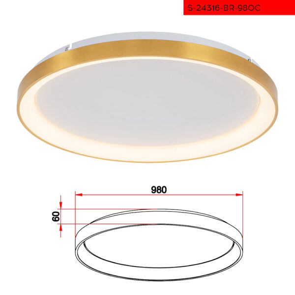 CCT 98CM 120W צמוד תקרה ורונה לד קוטר פליז