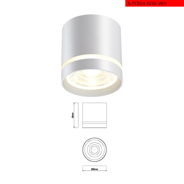 IP44 12W צילנדר חיצוני חנאן לבן