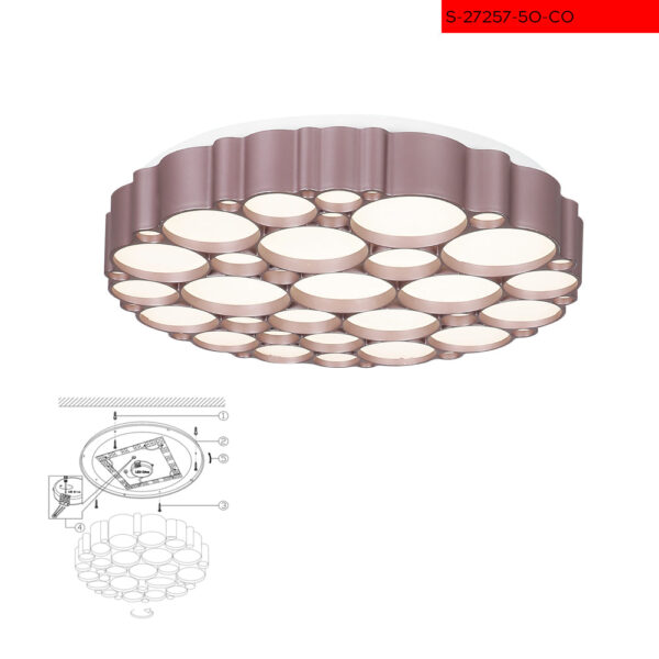 48W CCT צמוד תקרה ויויאן חום  עמעום+שלט